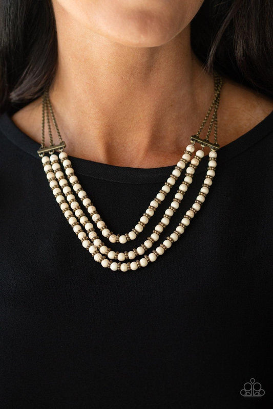 Paparazzi Accessories-Terra Trails - White Necklace