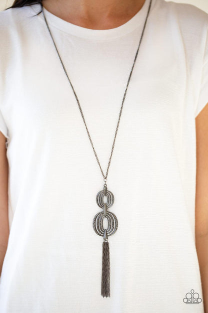 Paparazzi Accessories-Timelessly Tasseled - Black Necklace