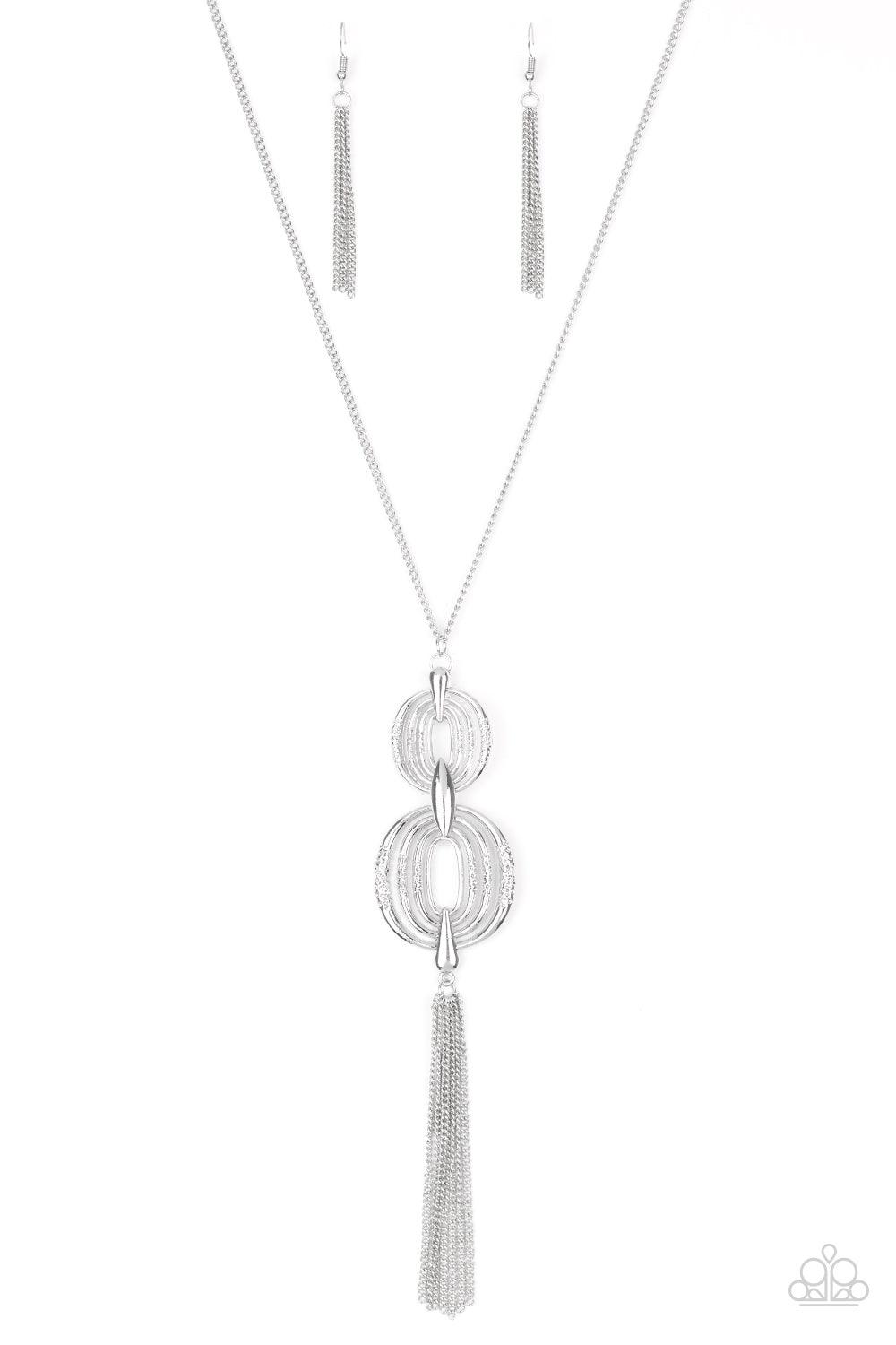 Paparazzi Accessories-Timelessly Tasseled - Silver Necklace