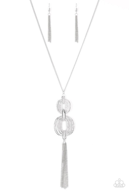 Paparazzi Accessories-Timelessly Tasseled - Silver Necklace