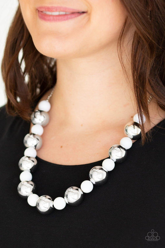 Paparazzi Accessories-Top Pop - White Necklace