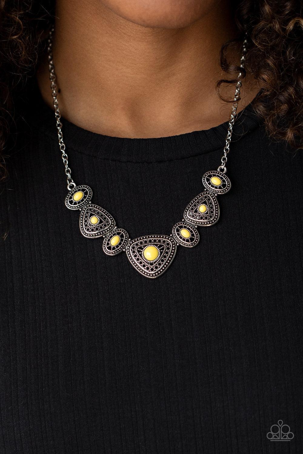 Paparazzi Accessories-Totally TERRA-torial - Yellow Necklace