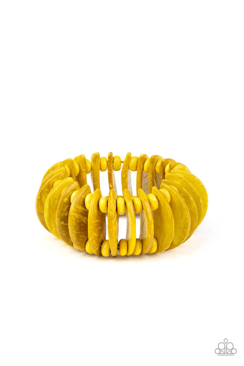 Paparazzi Accessories-Tropical Tiki Bar - Yellow Bracelet