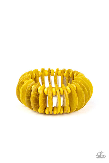 Paparazzi Accessories-Tropical Tiki Bar - Yellow Bracelet