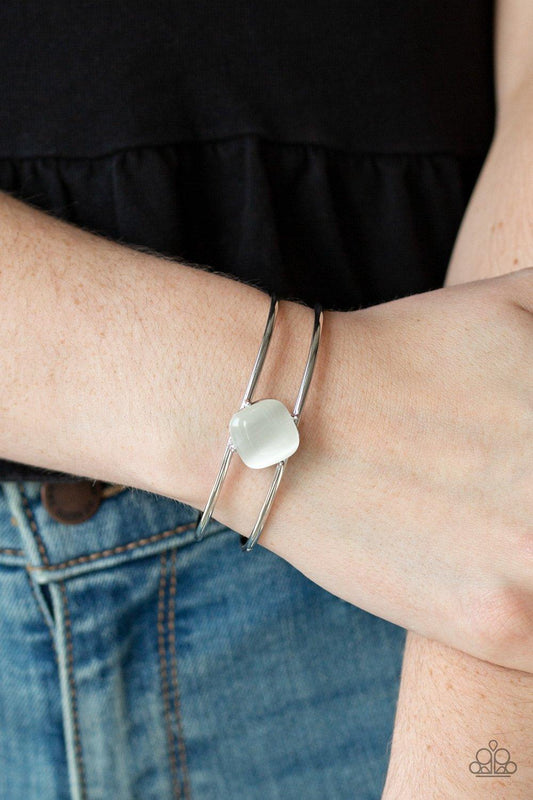 Paparazzi Accessories-Turn Up the Glow-White Bracelet