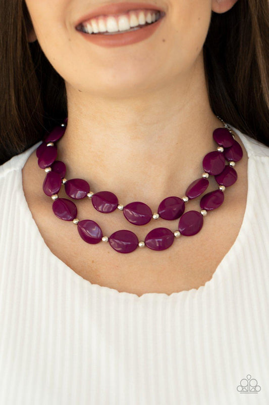 Paparazzi Accessories-Two-Story Stunner - Purple Necklace