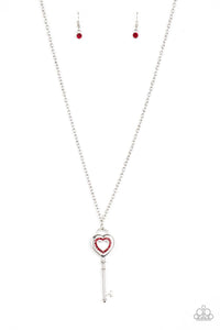 Paparazzi Accessories-Unlock Your Heart - Red Necklace