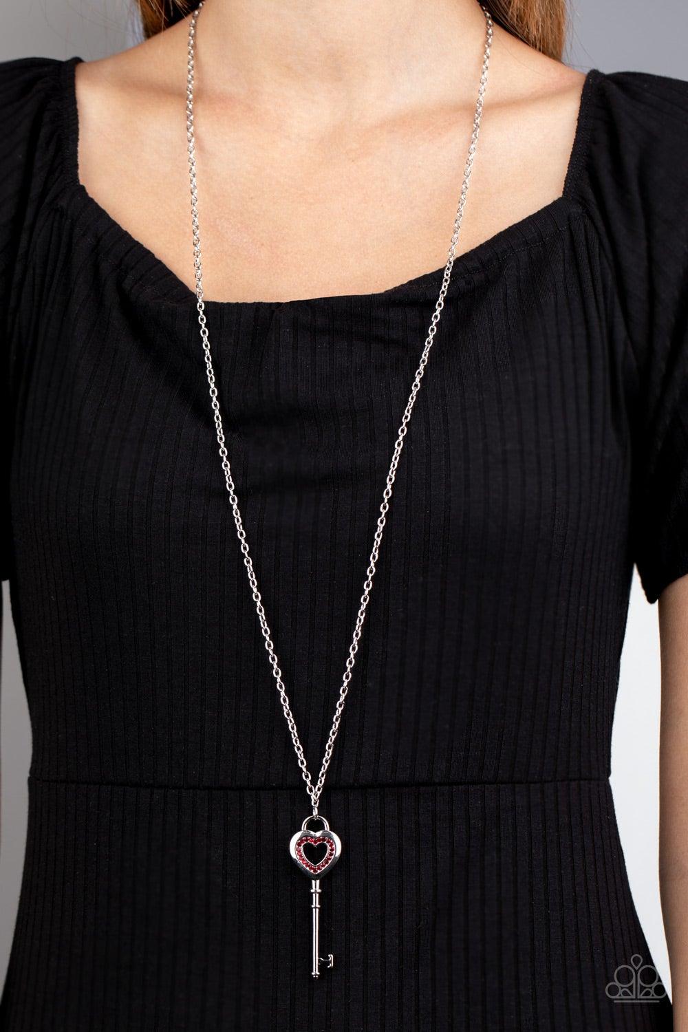 Paparazzi Accessories-Unlock Your Heart - Red Necklace
