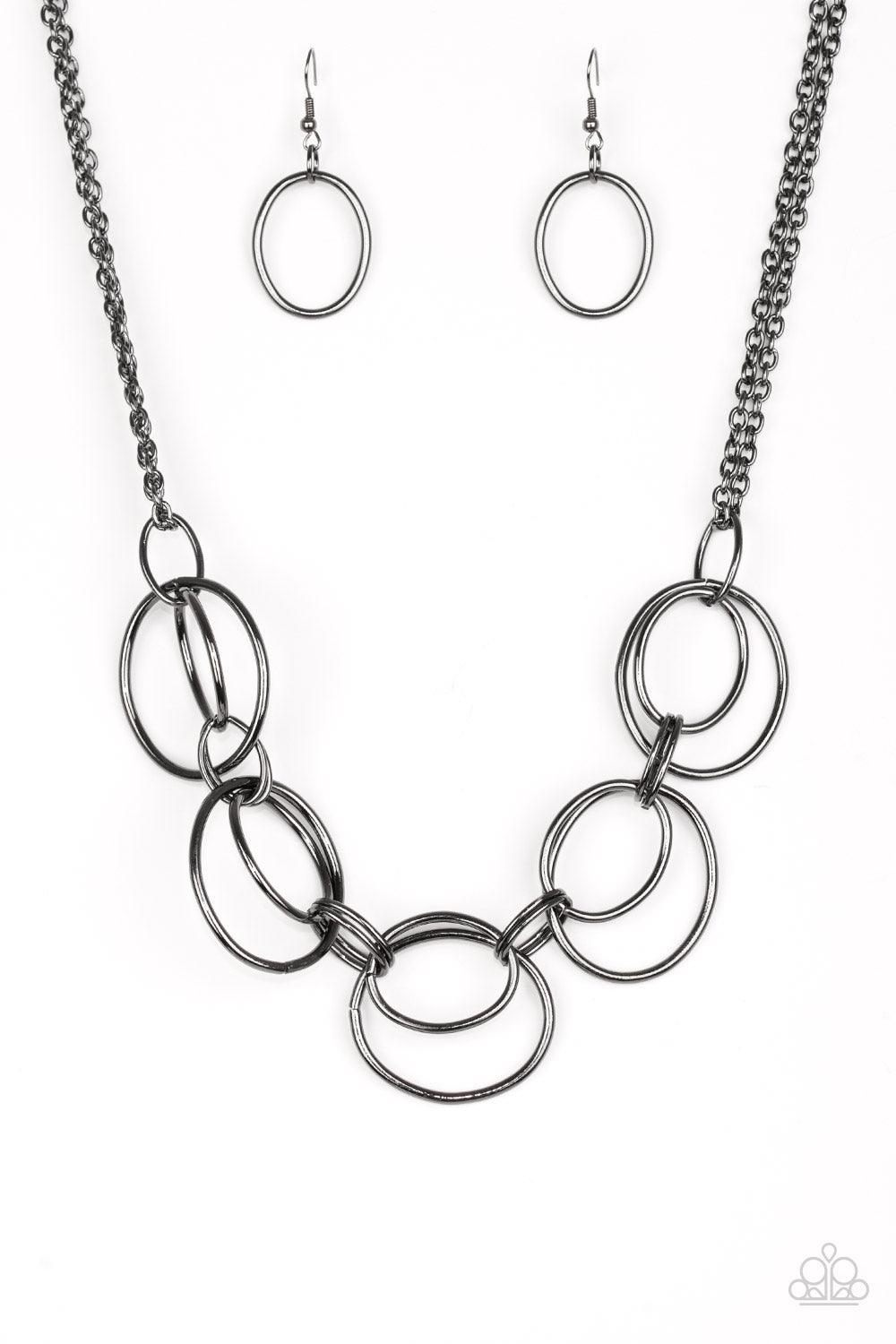 Urban Orbit Black Necklace - Jewelry Bretta by