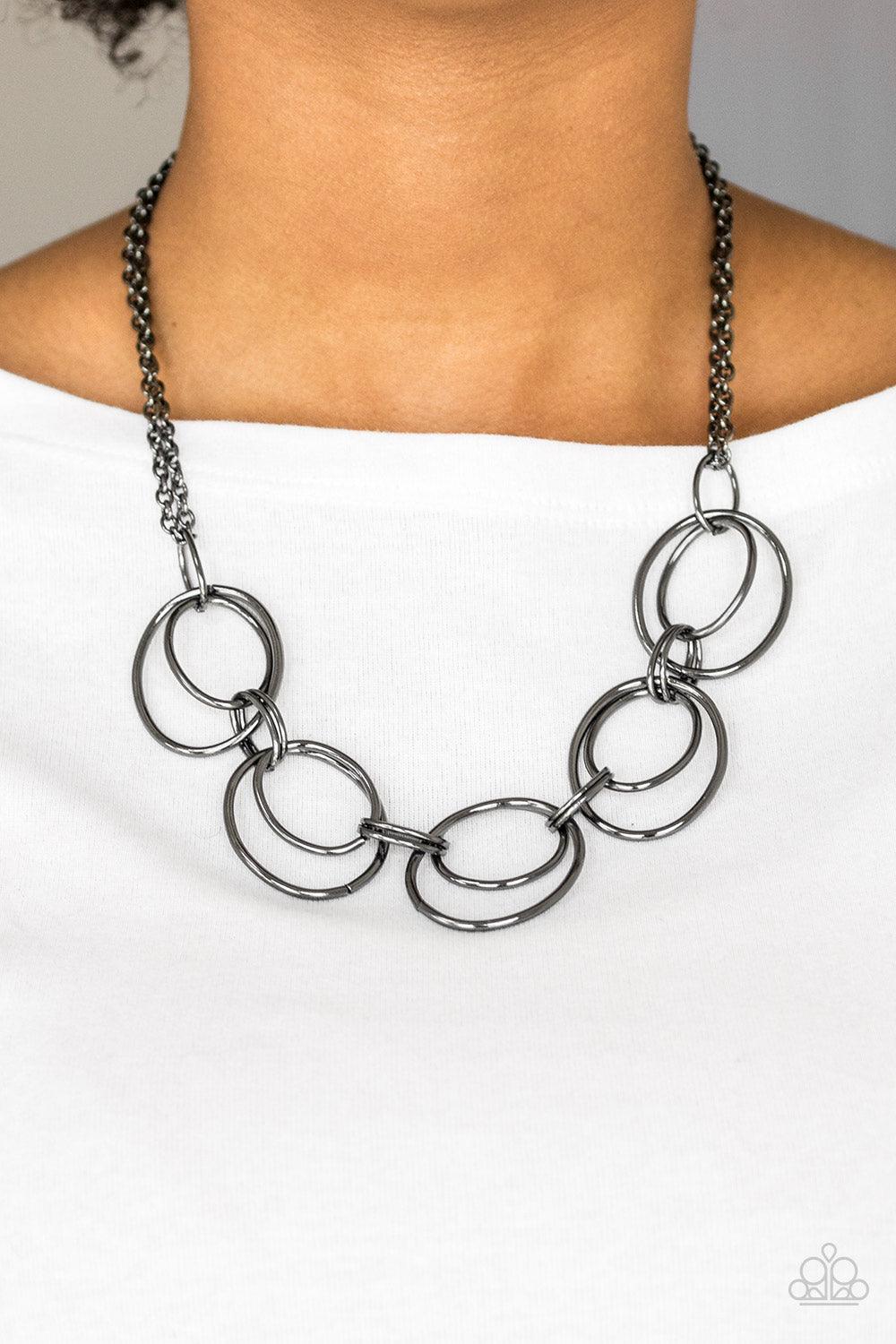 Paparazzi Accessories-Urban Orbit - Black Necklace