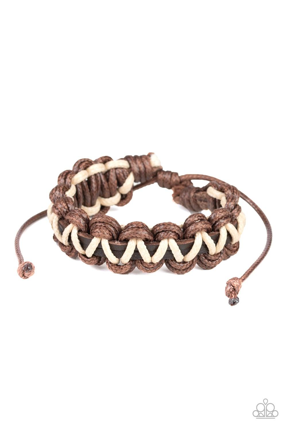 Paparazzi Accessories-WEAVE It At That - Brown Bracelet