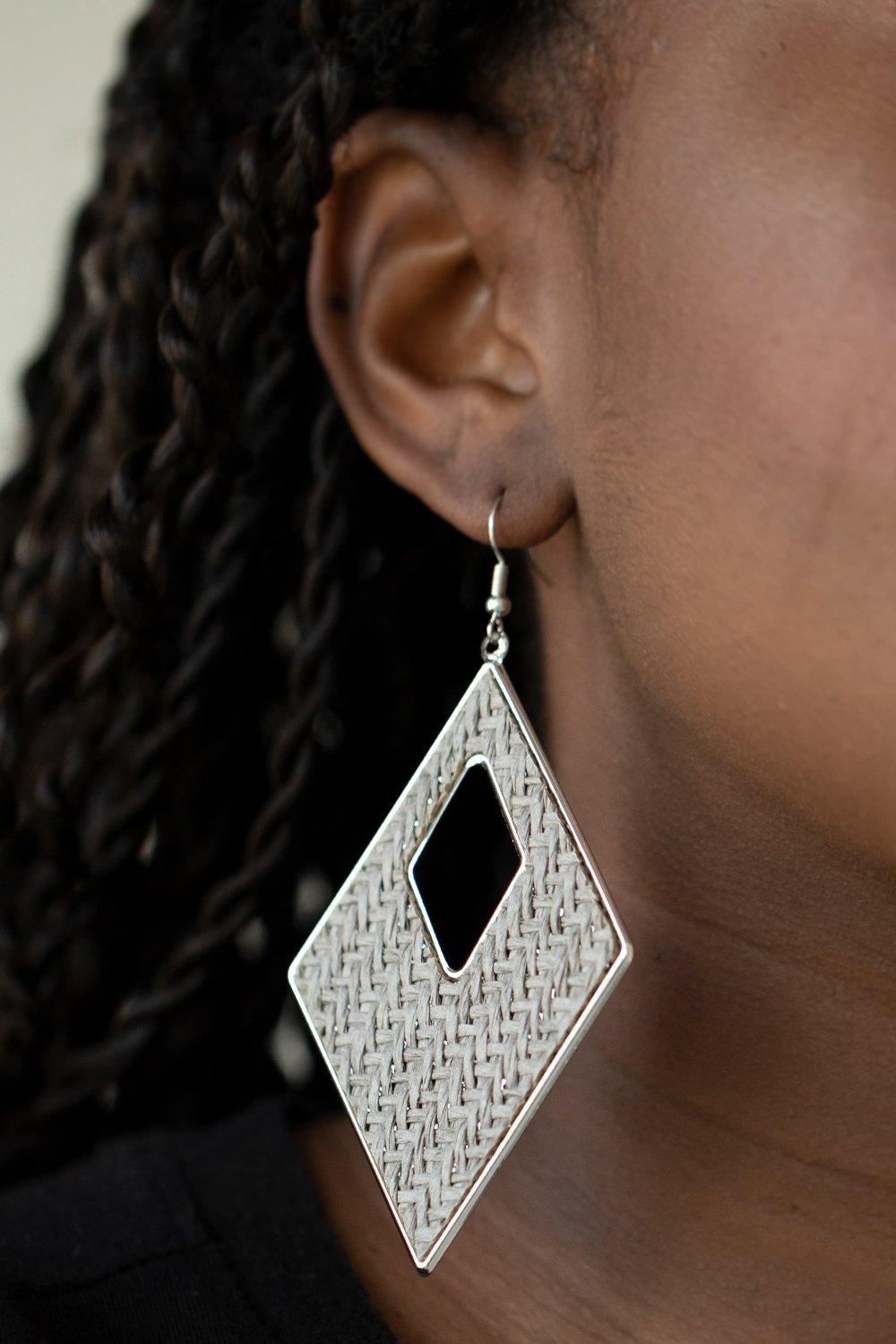 Paparazzi Accessories-Woven Wanderer - Silver Earrings