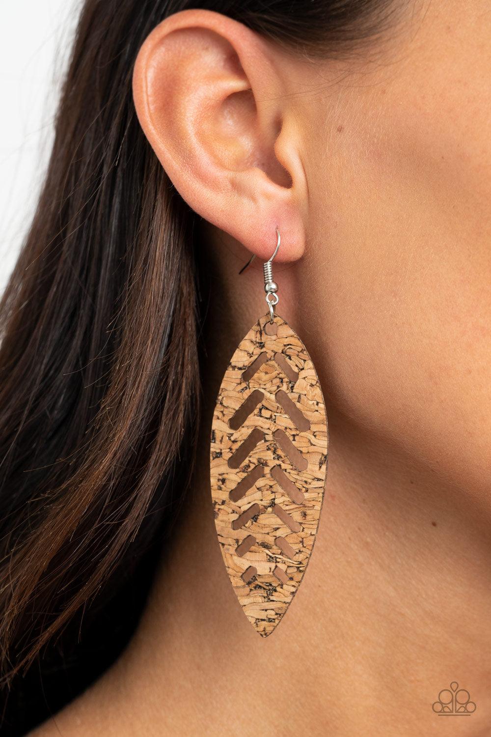 You're Such A Cork Brown Earrings - Jewelry by Bretta