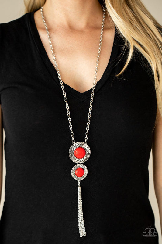 Abstract Artistry Red Necklace - Jewelry by Bretta - Jewelry by Bretta