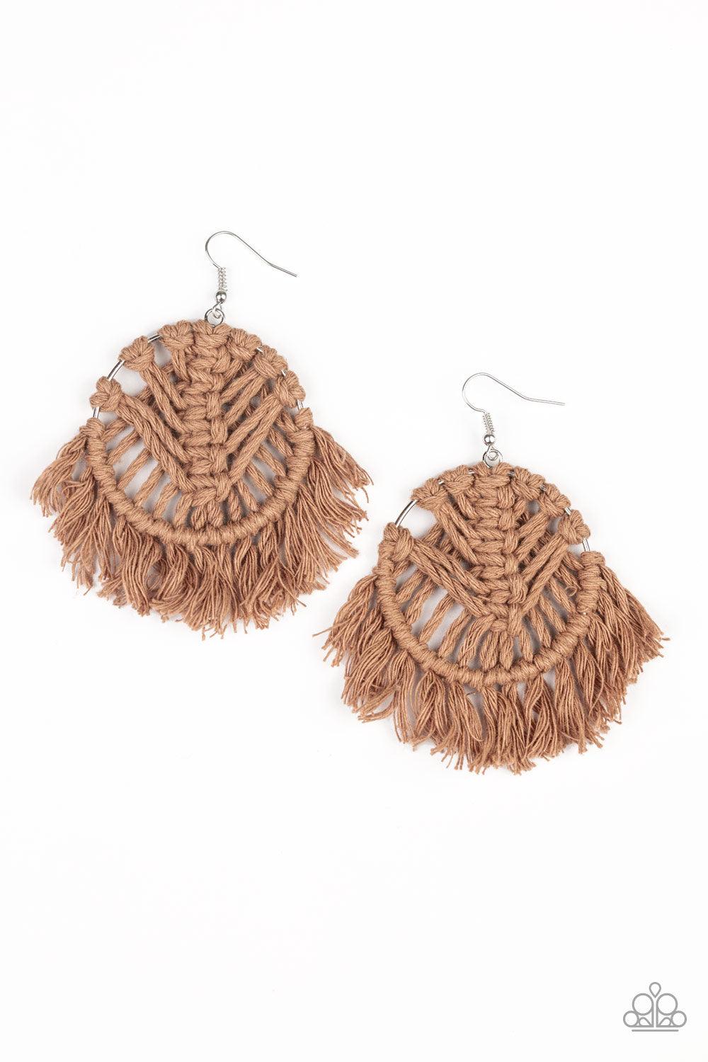 All About MACRAME Brown Earrings - Jewelry by Bretta - Jewelry by Bretta