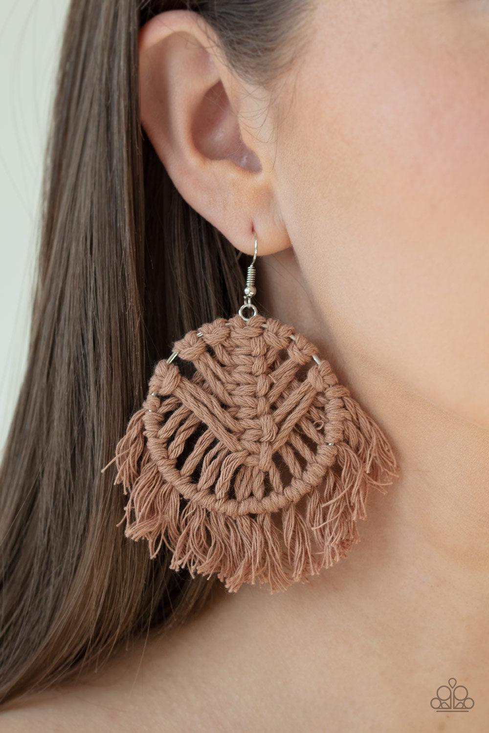 All About MACRAME Brown Earrings - Jewelry by Bretta - Jewelry by Bretta