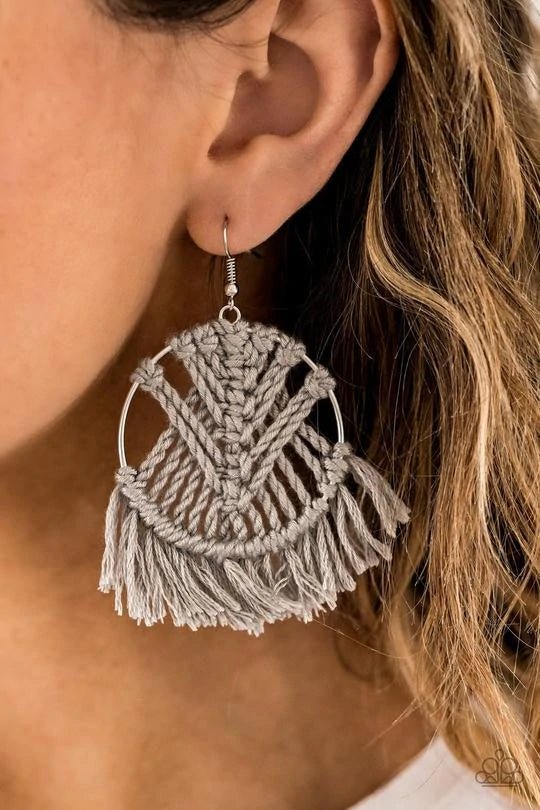 All About MACRAME Silver Earrings - Jewelry by Bretta - Jewelry by Bretta