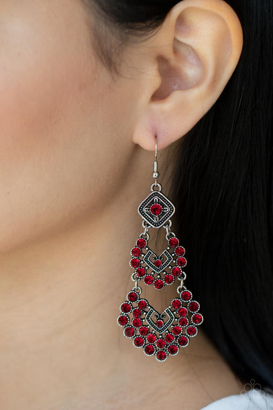 All For The GLAM Red Earrings - Jewelry by Bretta - Jewelry by Bretta