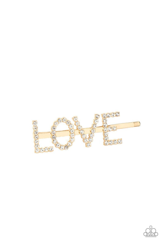 All You Need Is Love - Gold Hair Clip - Jewelry By Bretta - Jewelry by Bretta