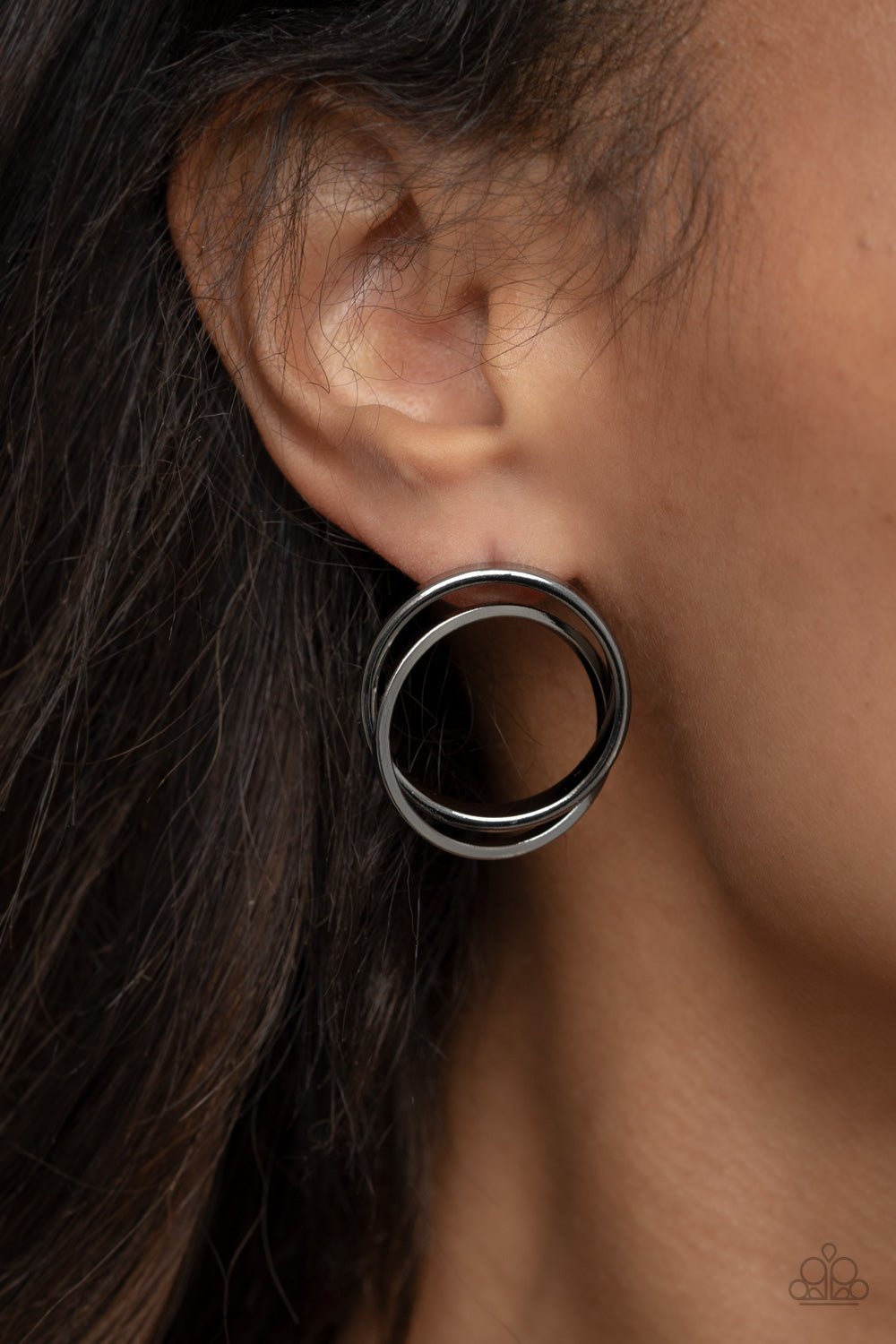 Always In The Loop Black Earrings - Jewelry by Bretta - Jewelry by Bretta