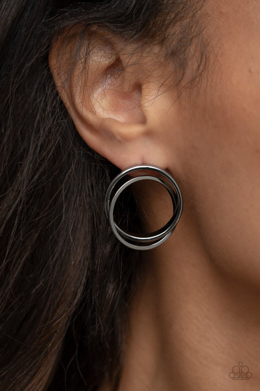 Always In The Loop Black Earrings - Jewelry by Bretta - Jewelry by Bretta
