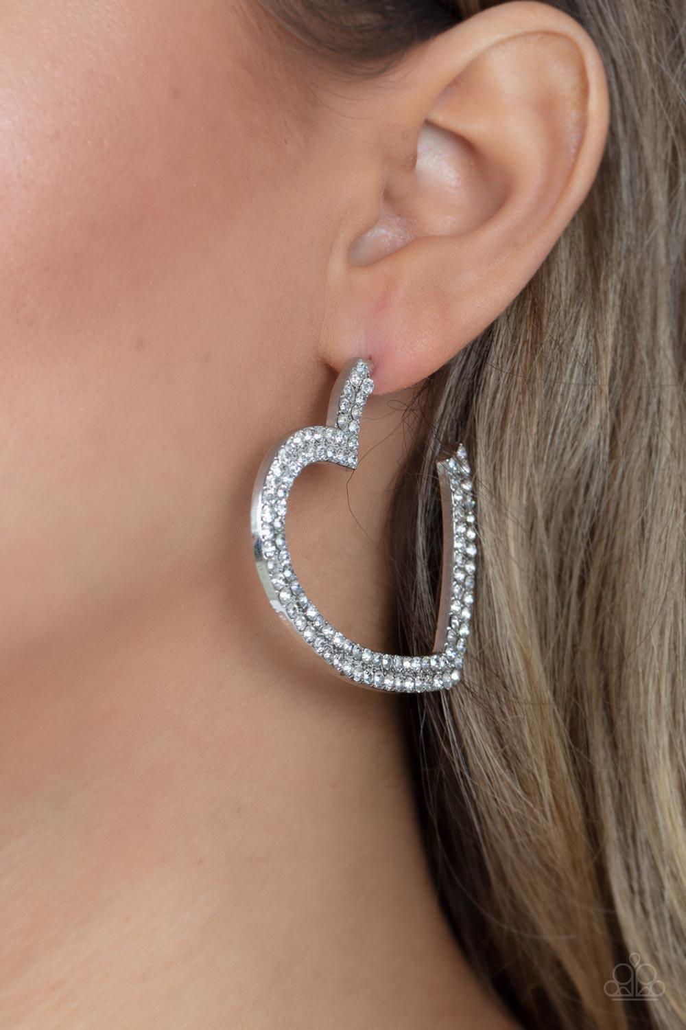 AMORE to Love White Heart Earrings - Jewelry by Bretta - Jewelry by Bretta