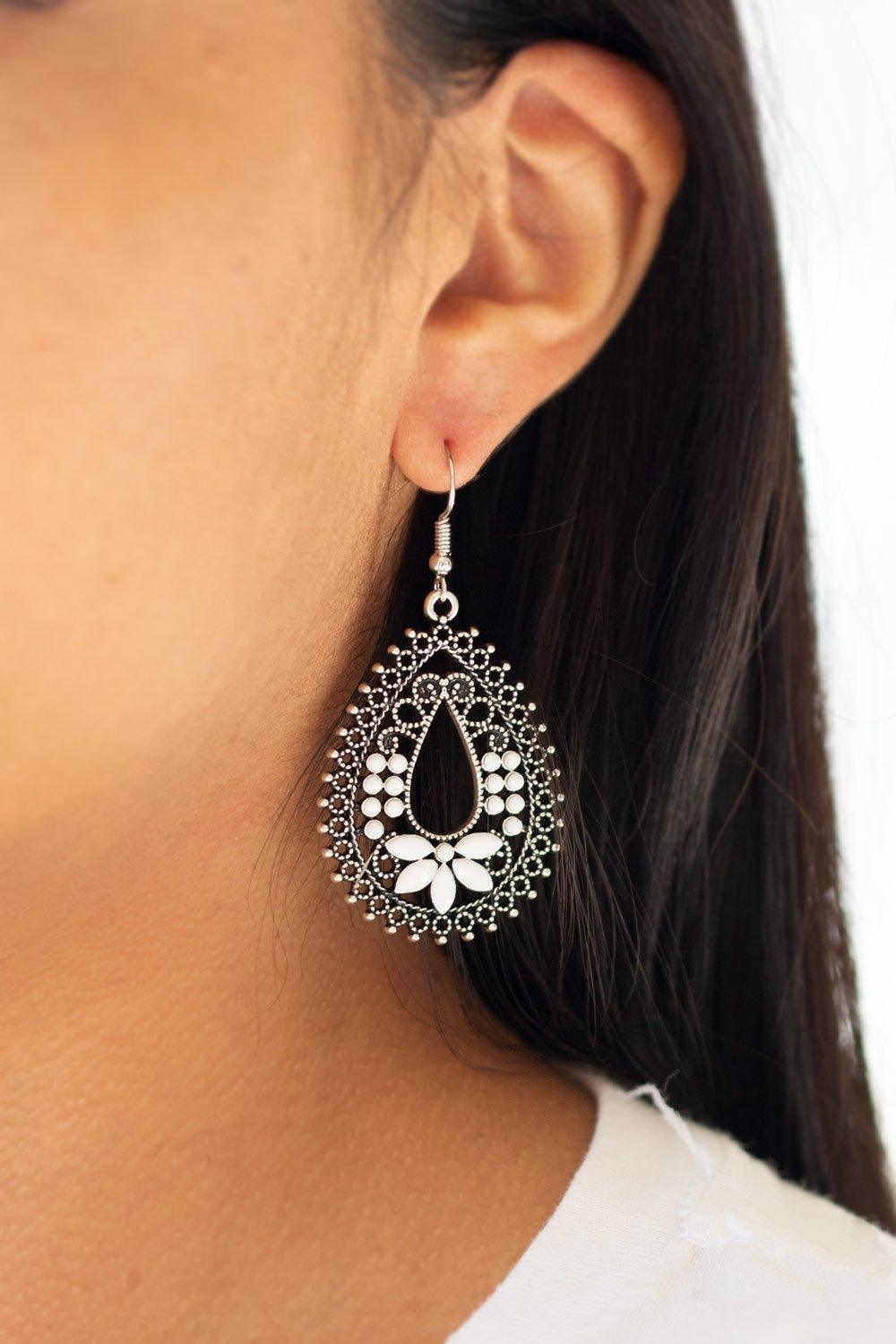 Atta-GALA White Earrings - Jewelry by Bretta - Jewelry by Bretta