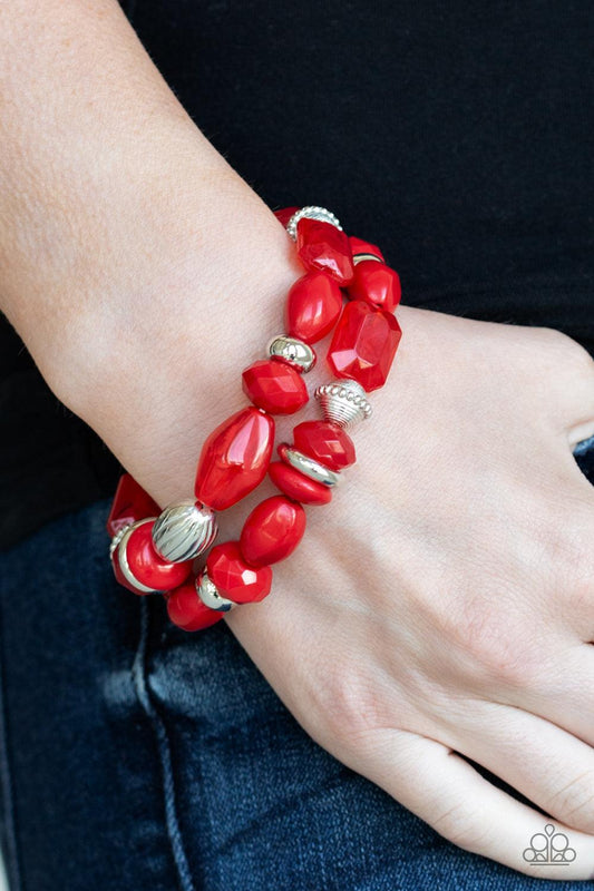 Beach Brunch Red Bracelets - Jewelry by Bretta - Jewelry by Bretta