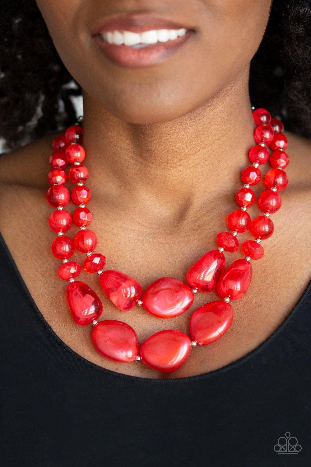 Beach Glam Red Necklace - Jewelry by Bretta - Jewelry by Bretta