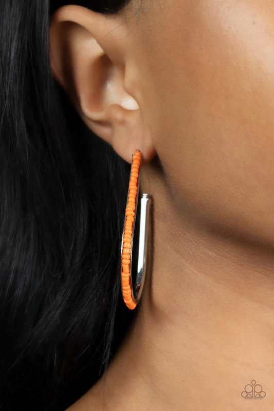 Beaded Bauble Orange Earrings - Jewelry by Bretta - Jewelry by Bretta