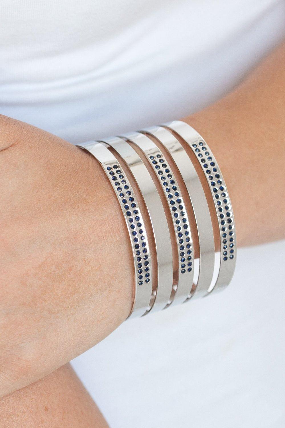 Big Time Shine Blue Cuff Bracelet Jewelry by Bretta - Jewelry by Bretta