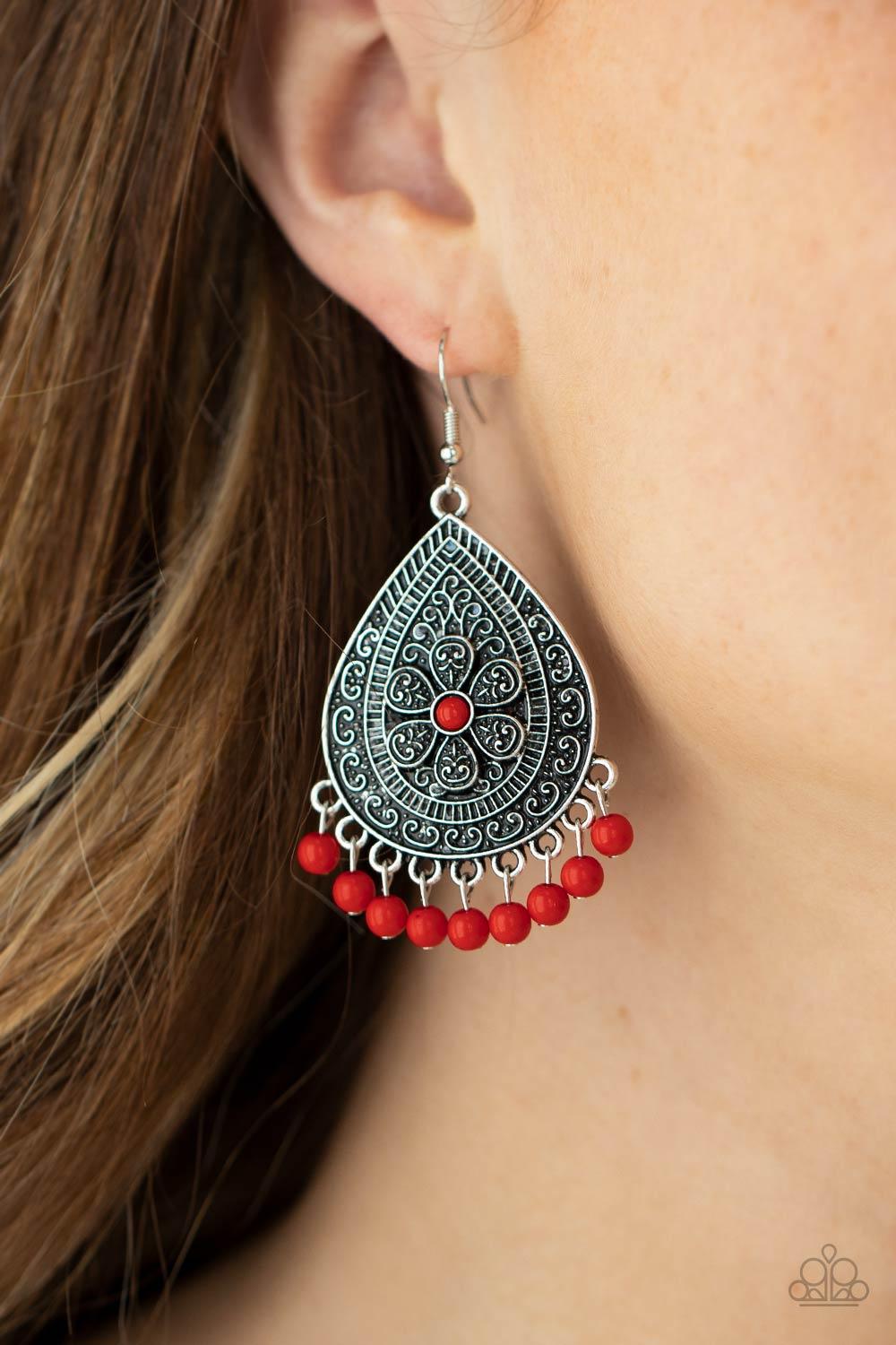 Blossoming Teardrops - Red Earrings - Jewelry by Bretta - Jewelry by Bretta