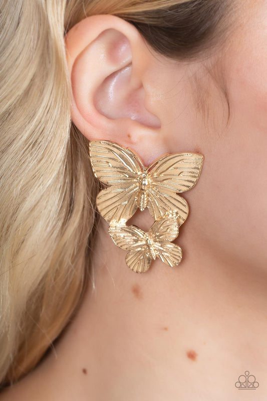 Blushing Butterflies Gold Earrings - Jewelry by Bretta - Jewelry by Bretta