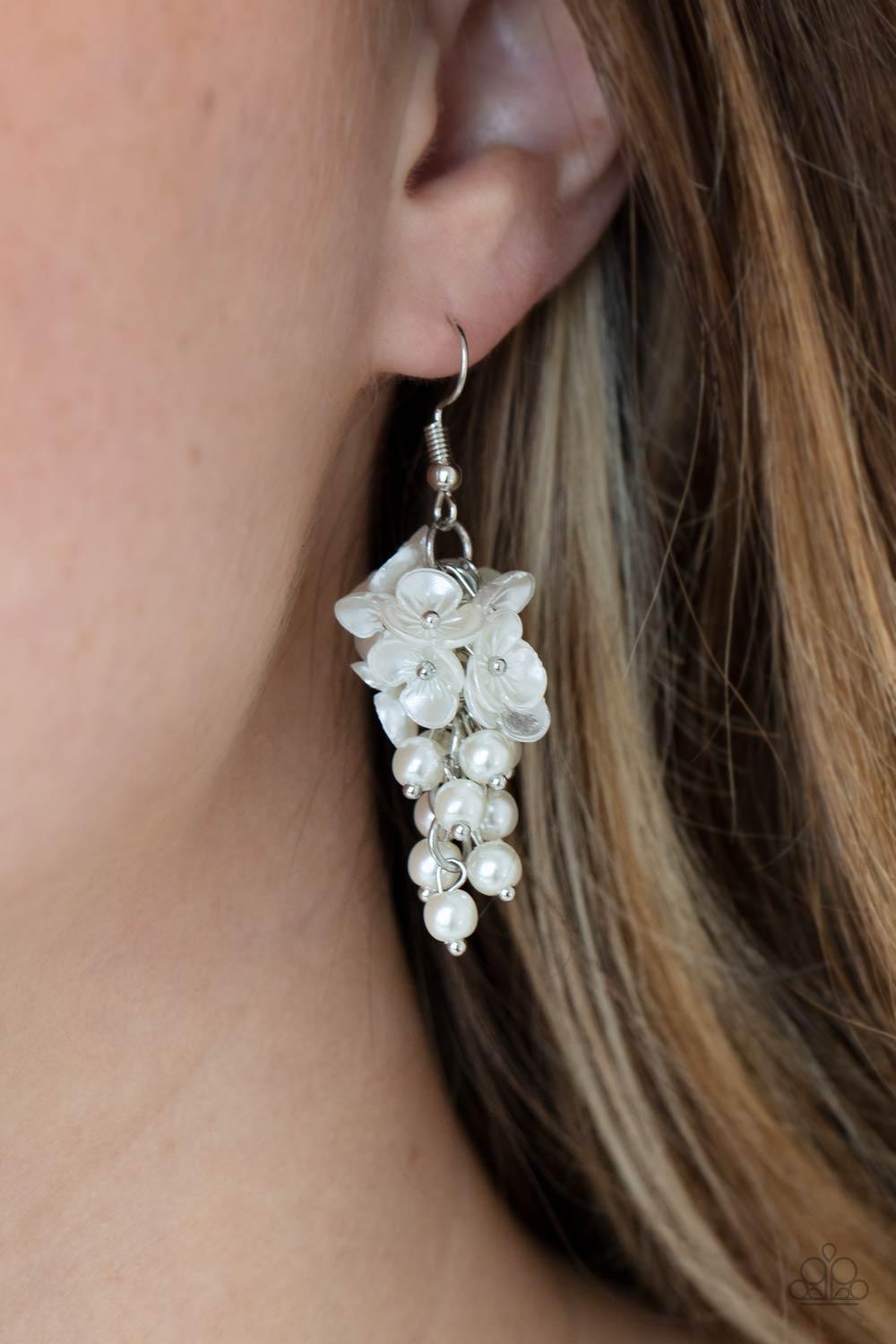 Bountiful Bouquets White Earrings - Jewelry by Bretta - Jewelry by Bretta