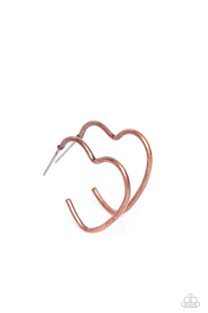 Burnished Beau Copper Heart Hoop Earrings - Jewelry by Bretta - Jewelry by Bretta