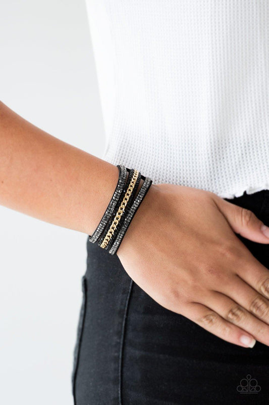 Rollin In Rhinestones Black Bracelet - Jewelry by Bretta