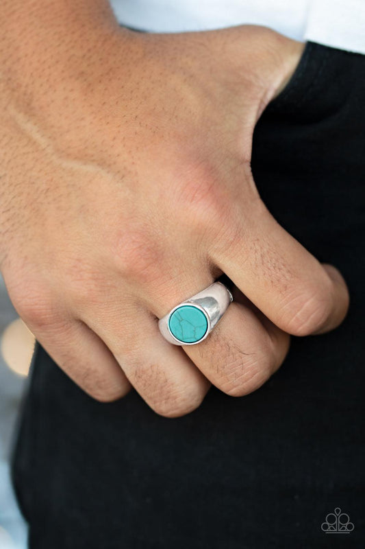 Carbon Print Blue Men's Ring - Jewelry by Bretta - Jewelry by Bretta