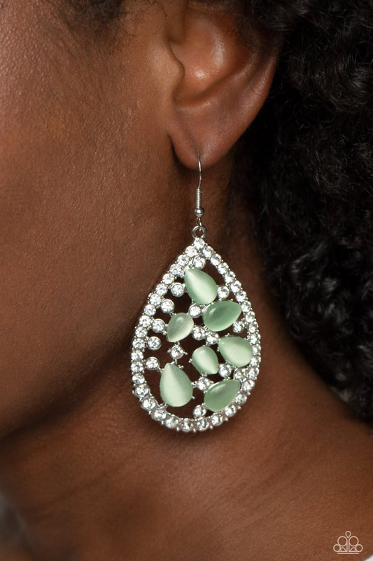 Cats Eye Class Green Earrings - Jewelry by Bretta - Jewelry by Bretta