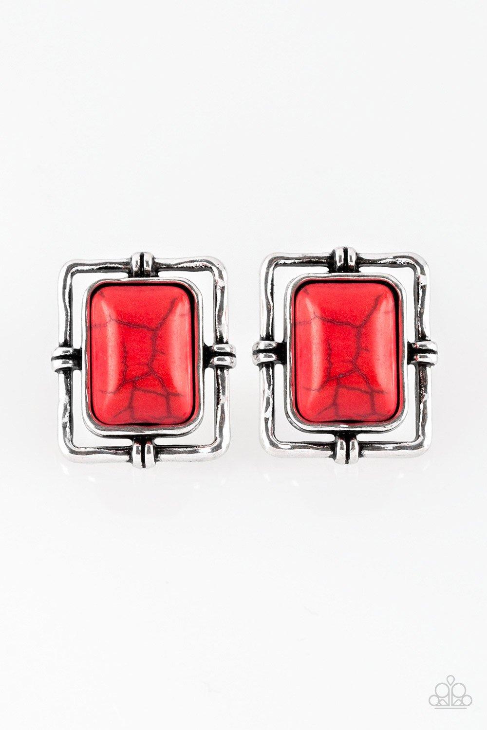 Center STAGECOACH Red Earrings - Jewelry By Bretta - Jewelry by Bretta
