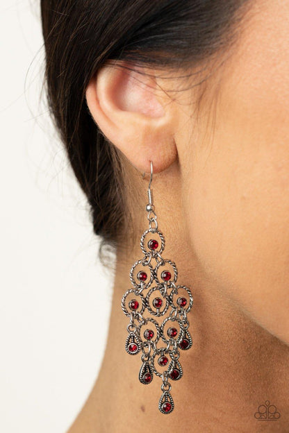 Chandelier Cameo - Red Earrings - Jewelry By Bretta - Jewelry by Bretta