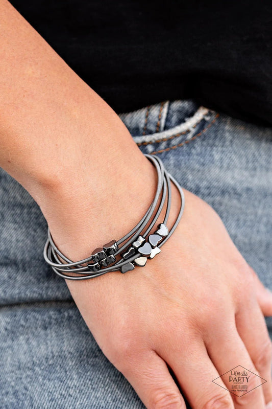 Charmingly Cupid Black Bracelet - Jewelry by Bretta - Jewelry by Bretta