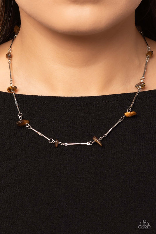 Chiseled Construction Brown Necklace - Jewelry by Bretta - Jewelry by Bretta