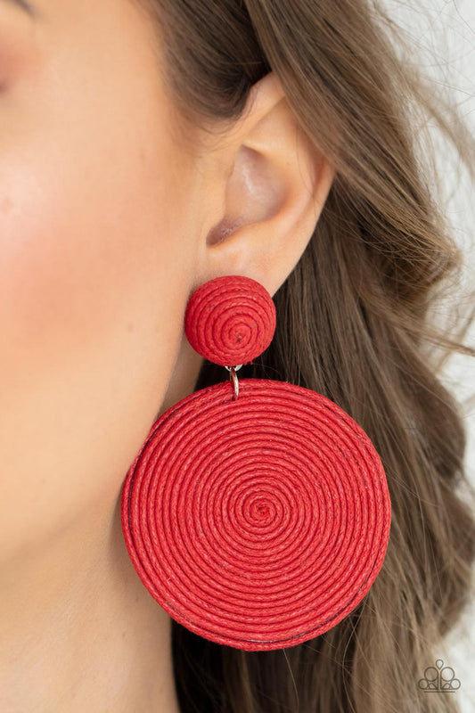 Circulate The Room Red Earrings - Jewelry by Bretta - Jewelry by Bretta