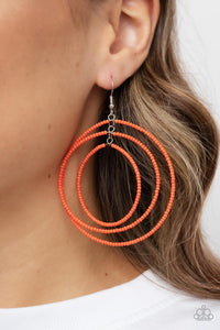 Colorfully Circulating Orange Earrings - Jewelry by Bretta - Jewelry by Bretta