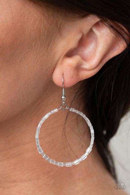 Colorfully Curvy White Earrings - Jewelry by Bretta - Jewelry by Bretta