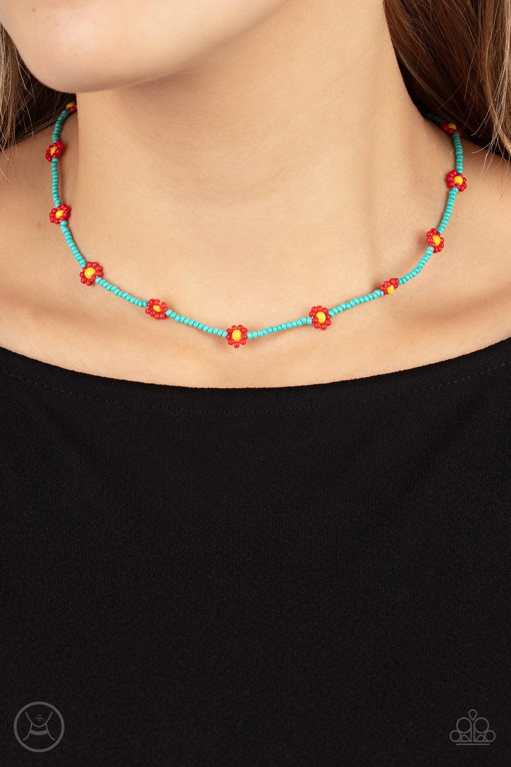 Colorfully Flower Child Blue Necklace - Jewelry by Bretta - Jewelry by Bretta