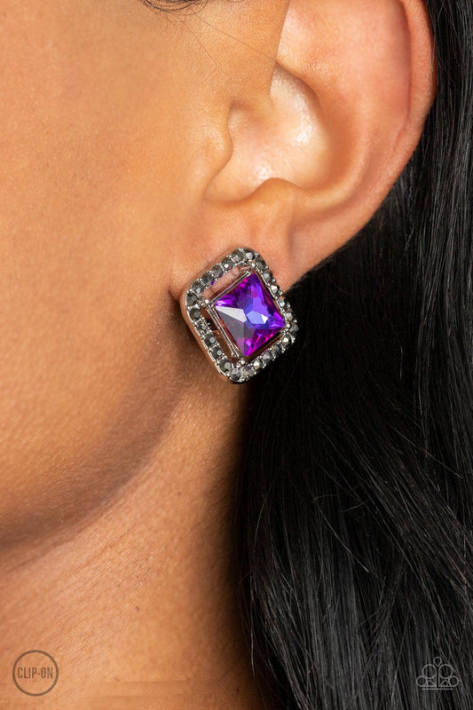 Cosmic Catwalk Purple Clip on Earrings - Jewelry by Bretta - Jewelry by Bretta