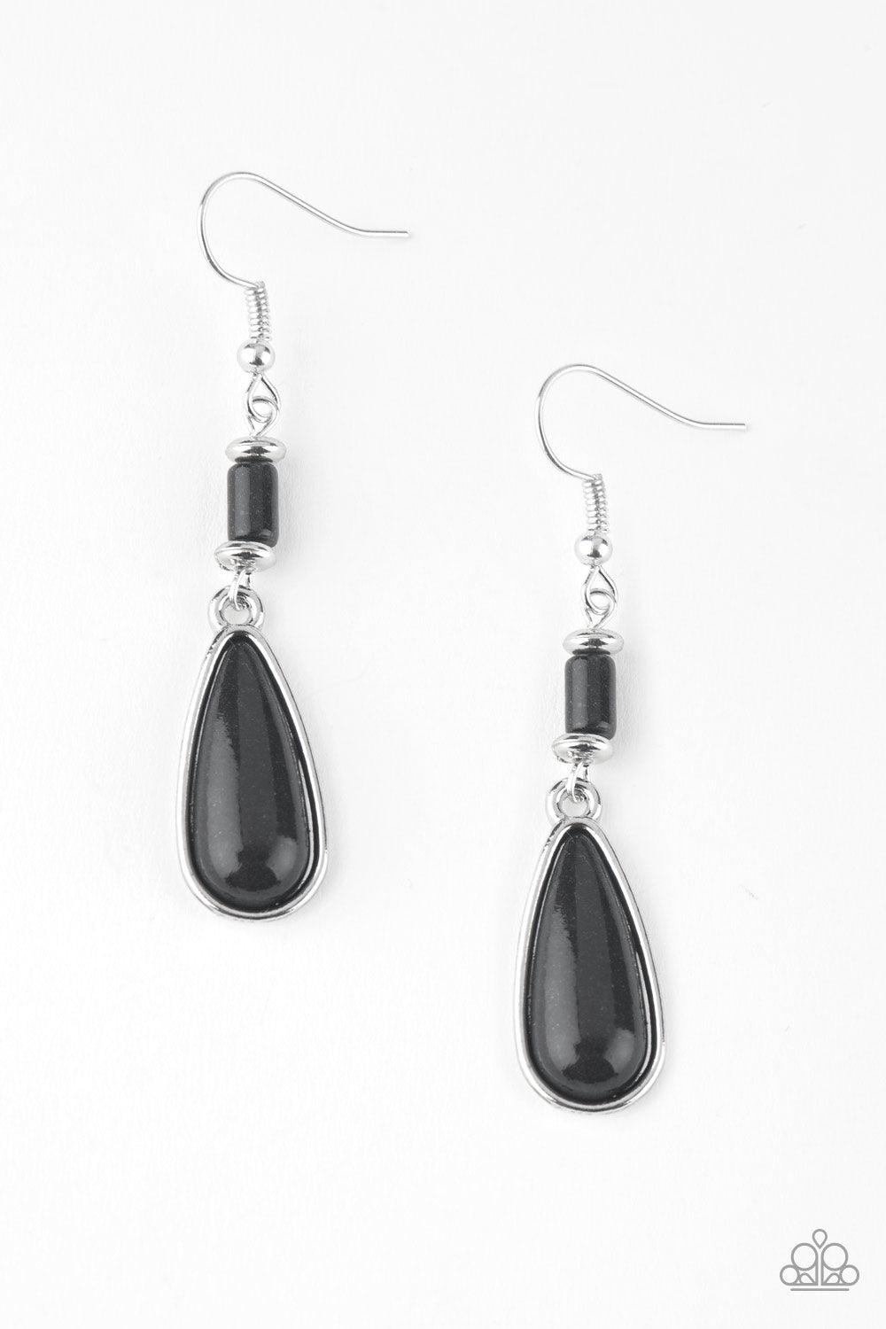 Paparazzi Accessories Courageously Canyon Black Earrings Jewelry by Bretta
