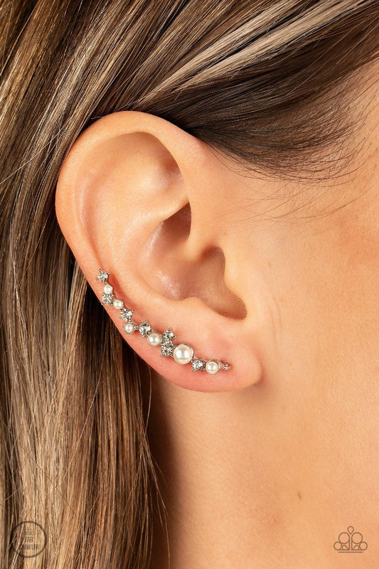 Couture Crawl White Earrings - Jewelry by Bretta - Jewelry by Bretta