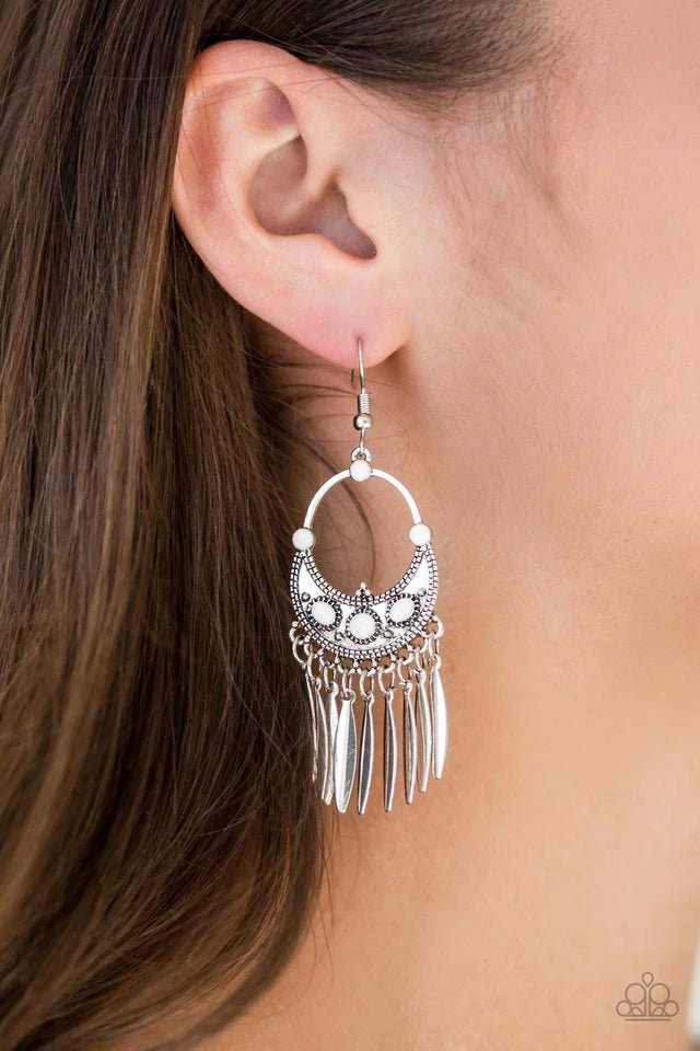 Cry Me A RIVIERA White Earrings - Jewelry by Bretta - Jewelry by Bretta